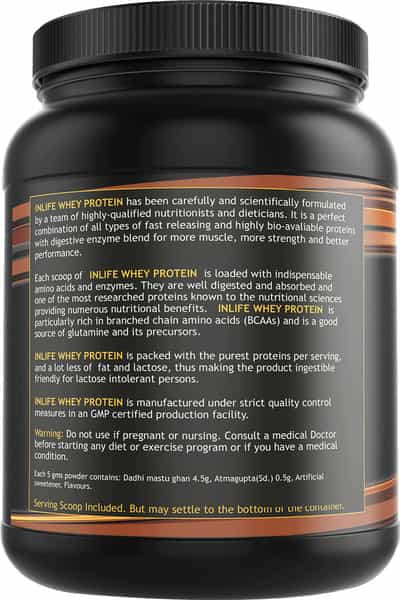Inlife Whey Protein Powder With Isolate Concentrate Hydrolysate Digestive Enzymes-400 Grams(Vanilla)