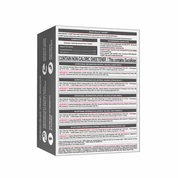 Muscleblaze Micronised Creatine Monohydrate Creamp Powder Assorted Flavours (15 Sachets | 4G Each)