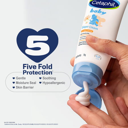Cetaphil Baby Diaper Cream | With Organic Calendula, Vitamin B5 & Vitamin E | 70 Gm