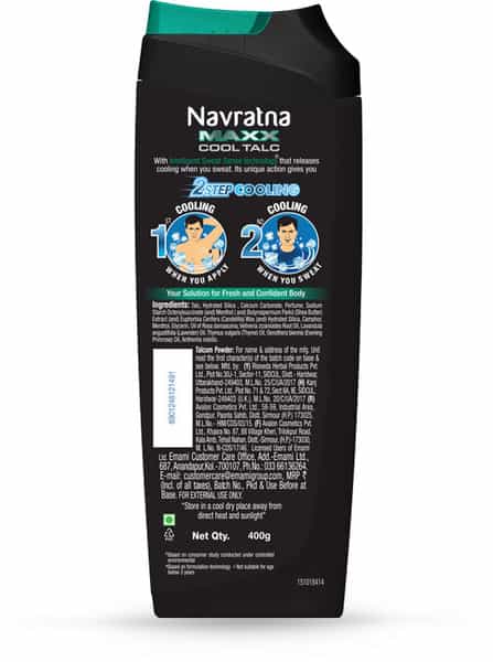 Navratna Cool Talc Maxx Cool Powder Bottle Of 400 G