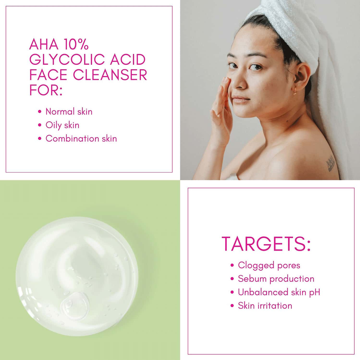 Buy COSIQ AHA GLYCOLIC ACID 10 FACE CLEANSER FACE WASH FOR ACNE