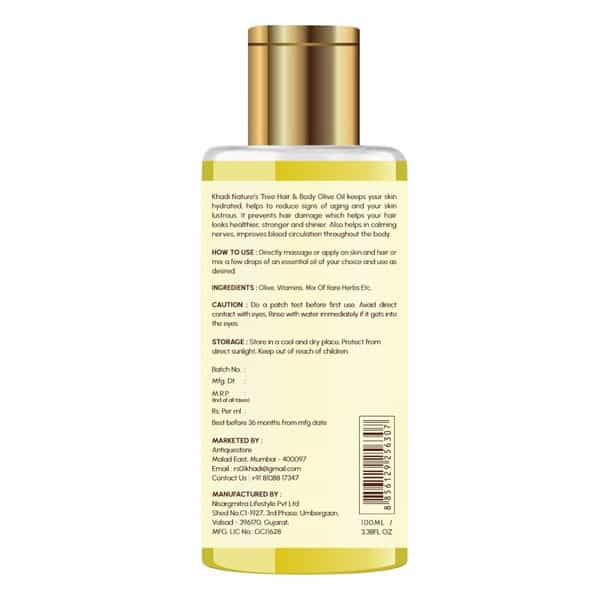 Khadi Nature's Tree Olive Hair & Body Oil - (100 Ml)