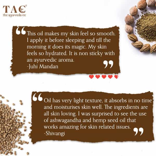Tac - The Ayurveda Co. Eladi Triphala & Hemp Seed Face & Body Oil - 100 Ml