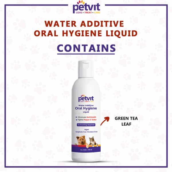Petvit Oral Hygiene Liquid For Plaque Remover Teeth Cleaning Bad Breath- All Breed Dog & Cat-100Ml