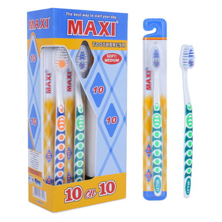 Maxi 10 On 10 Soft Toothbrush (Pack Of 12)
