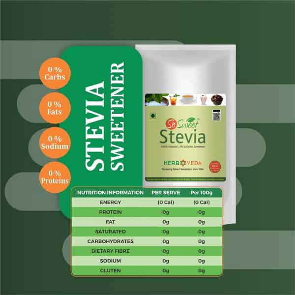So Sweet Stevia Powder 1 Kg Sugar Free Zero Calorie Sweetener (Pack Of 2)