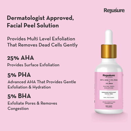 Rejusure Aha 25% + Pha 5% + Bha 2% Facial Peeling Solution - 30ml