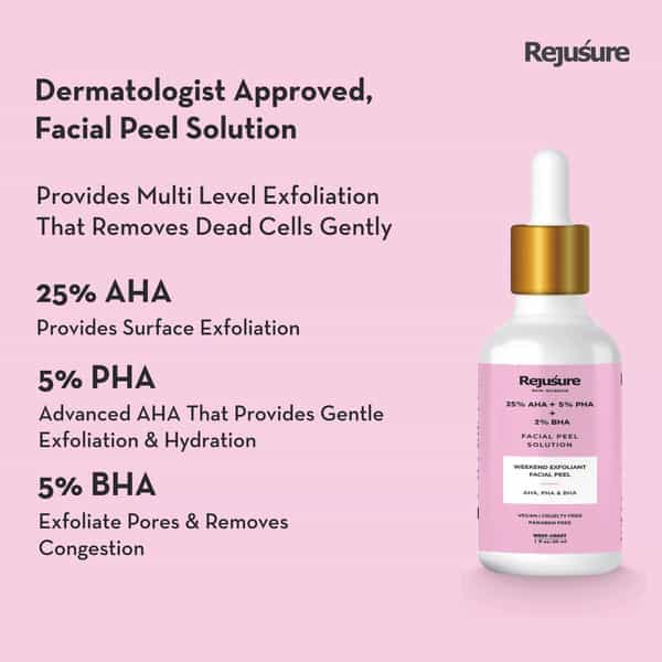 Rejusure Aha 25% + Pha 5% + Bha 2% Facial Peeling Solution - 30Ml