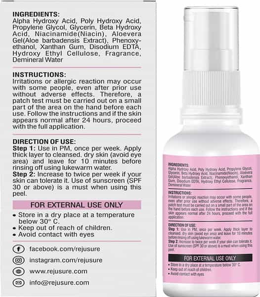 Rejusure Aha 25% + Pha 5% + Bha 2% Facial Peeling Solution - 30Ml