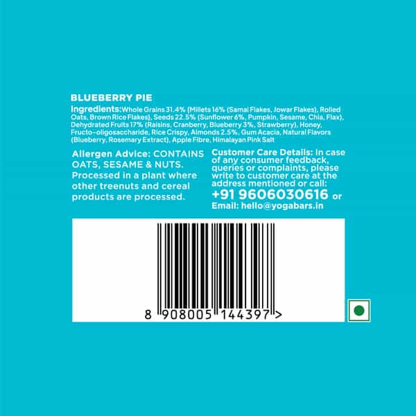 Yoga Bar Blueberry Pie Breakfast Protein Bar 45G