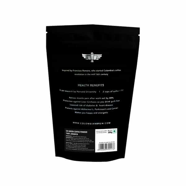 Colombian Brew 100% Arabica Green Coffee Beans Powder 200G
