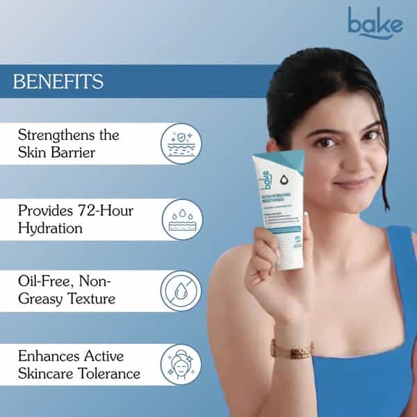 Bake Ultra Hydrating Face Moisturizer With Ceramides & Hyaluronic Acid For 72 Hour Moisture (100G)