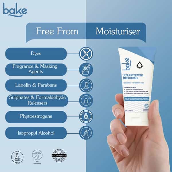 Bake Ultra Hydrating Face Moisturizer With Ceramides & Hyaluronic Acid For 72 Hour Moisture (100G)