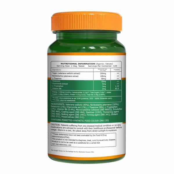 Pure Nutrition Melatonin 10 Mg With 250 Mg Tagar & Chamomile 120 Tabs Pn 2.0