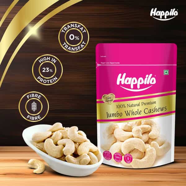 Happilo Premium Jumbo Whole Cashews 200G