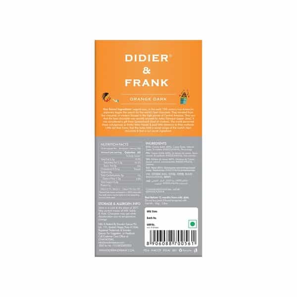 Didier & Frank Spanish Orange Dark Chocolate 100G