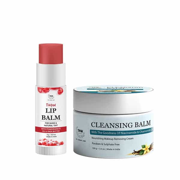Tnw The Natural Wash Combo With Cleansing Balm And Pomegranate Tinted Lip Balm
