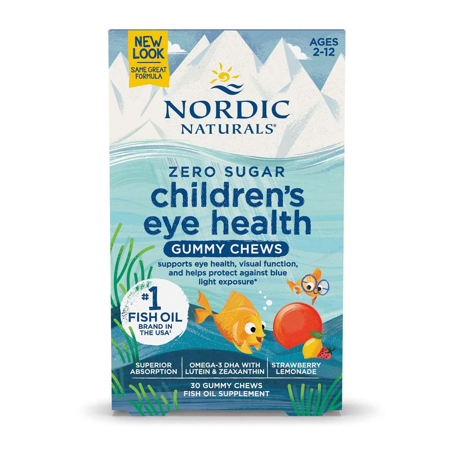 Nordic Naturals Children'S Eye 30 Gummy 484 Mg Omega 3 Fish Oil Epa & Dha With Lutein & Zeaxanthin