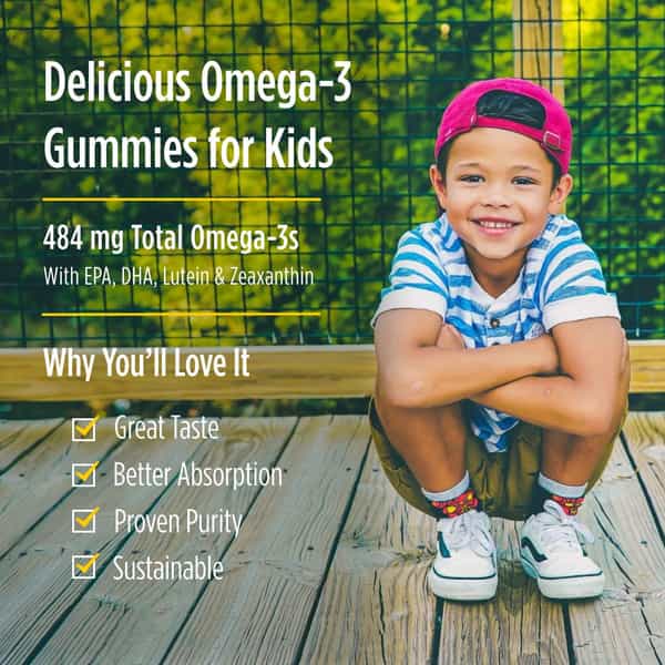 Nordic Naturals Children's Eye 30 Gummy 484 Mg Omega 3 Fish Oil Epa & Dha With Lutein & Zeaxanthin
