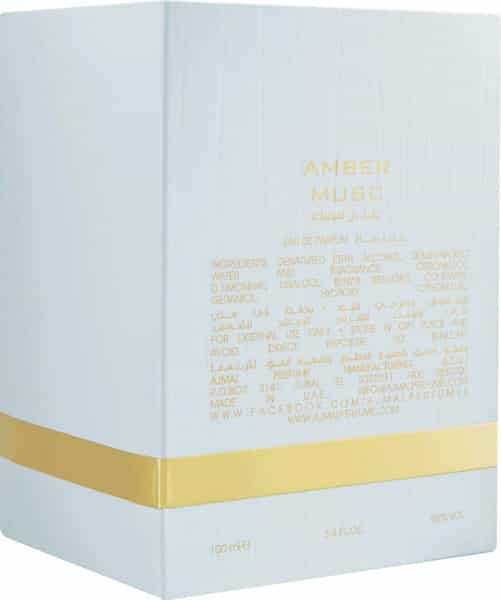 Ajmal Amber Musc Edp 100Ml Woody Perfume For Unisex - Made In Dubai