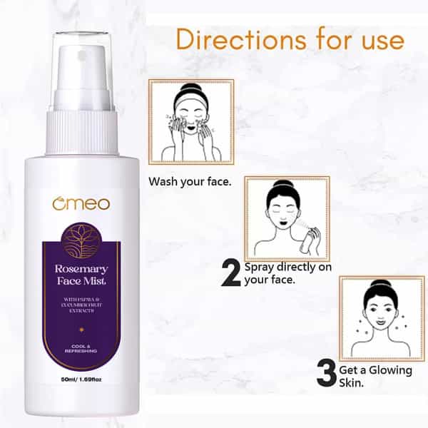 Omeo Rosemary Alcohol-Free Face Mist Toner - Suitable For All Skin Types- 50Ml