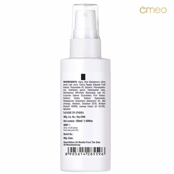 Omeo Rosemary Alcohol-Free Face Mist Toner - Suitable For All Skin Types- 50Ml