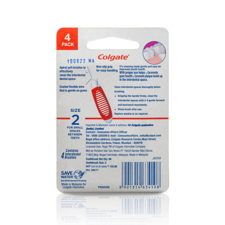 Colgate Total Interdental Manual Brush For Adult Improved Mouth Health (pack Of 4)