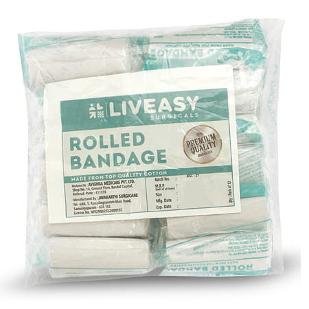 Liveasy Rolled Bandage Pack Of 12 15cmx3mt