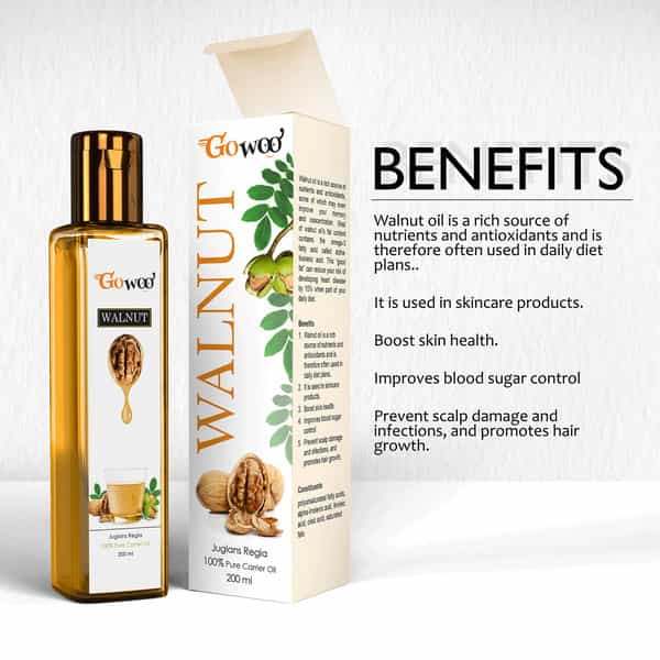 Go Woo 100% Pure Walnut Carrier Oil Cold Pressed