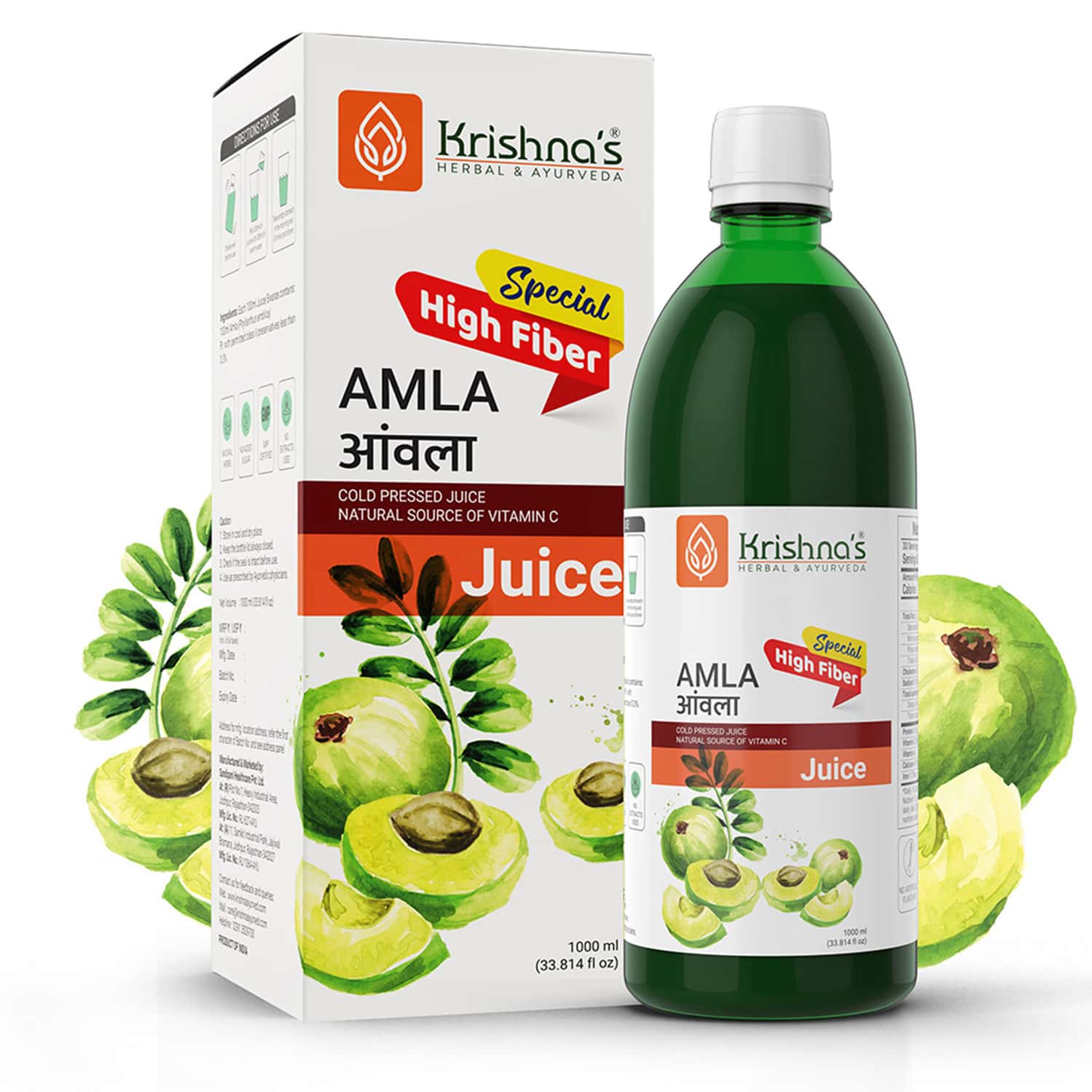 Krishna's Special Amla High Fiber Juice - 1 Litre