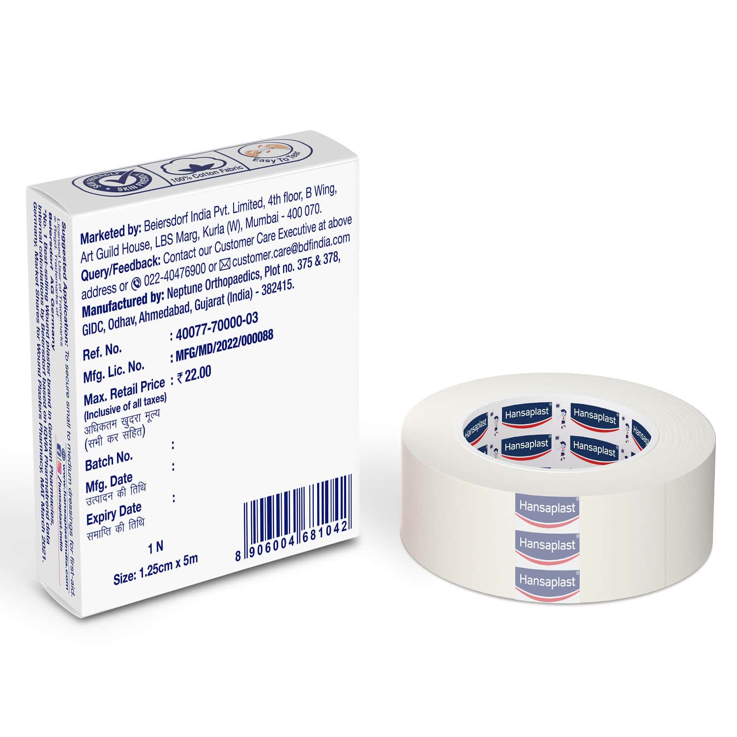 Buy HANSAPLAST FIXATION TAPE 1.25 CM X 5 M 1 N0'S Online & Get Upto 60
