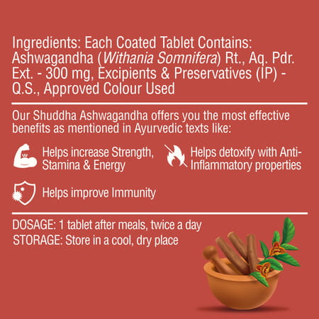 Dr. Vaidya'S Shuddha Ashwagandha Tablet 60s P2