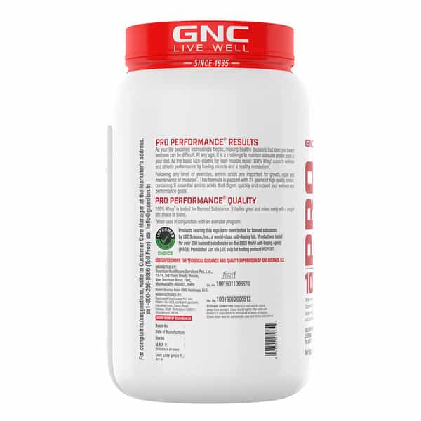 Gnc Pro Performance 100% Whey Protein Powder | 907 G | 24G Protein | 5.5 Grams Bcaa | Mango Smoothie