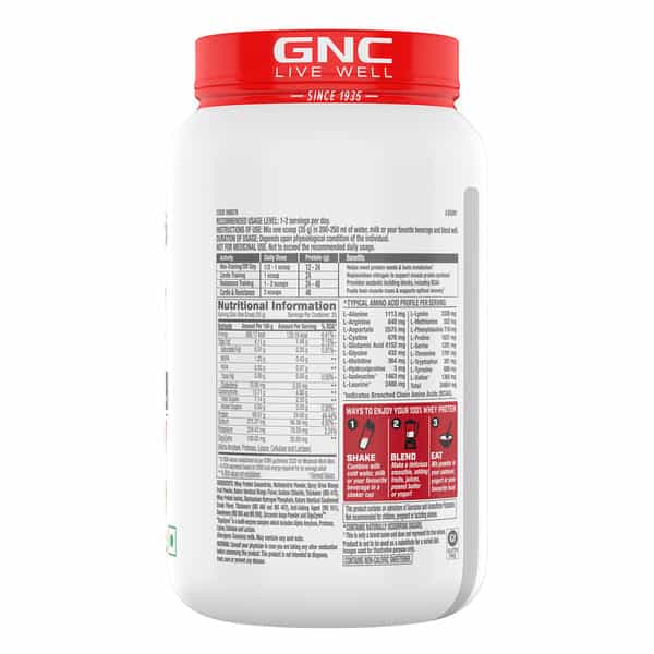 Gnc Pro Performance 100% Whey Protein Powder | 907 G | 24G Protein | 5.5 Grams Bcaa | Mango Smoothie