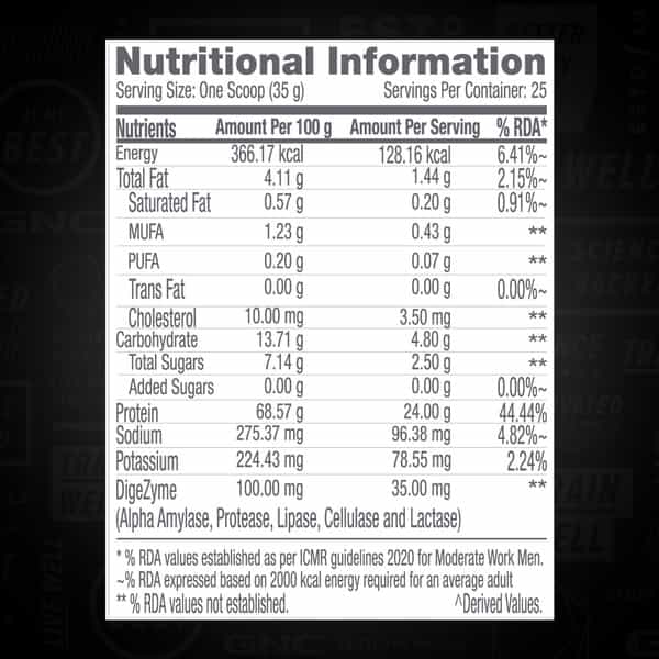 Gnc Pro Performance 100% Whey Protein Powder | 907 G | 24G Protein | 5.5 Grams Bcaa | Mango Smoothie