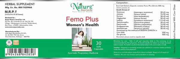 Naturz Ayurveda Femo Plus - 30 Capsule (Pack Of 5)