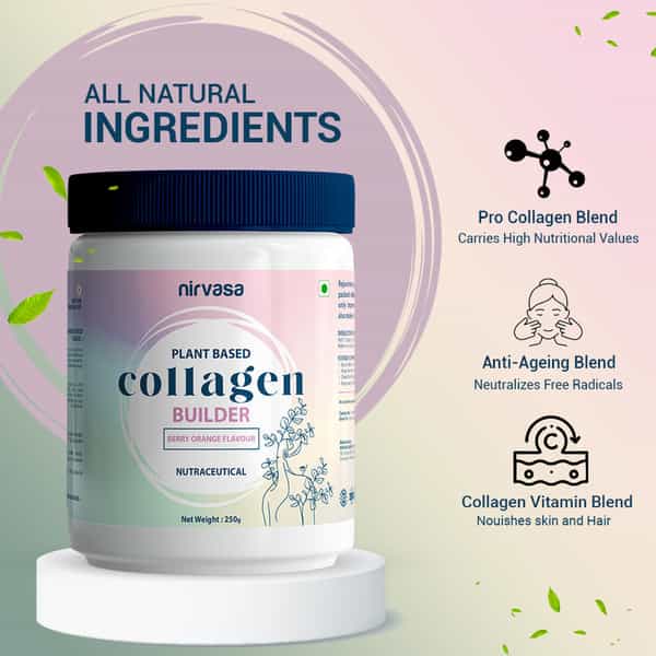Nirvasa Plant Based Collagen Builder Powder | For Anti-Ageing | Saggy Skin ( 250 G)