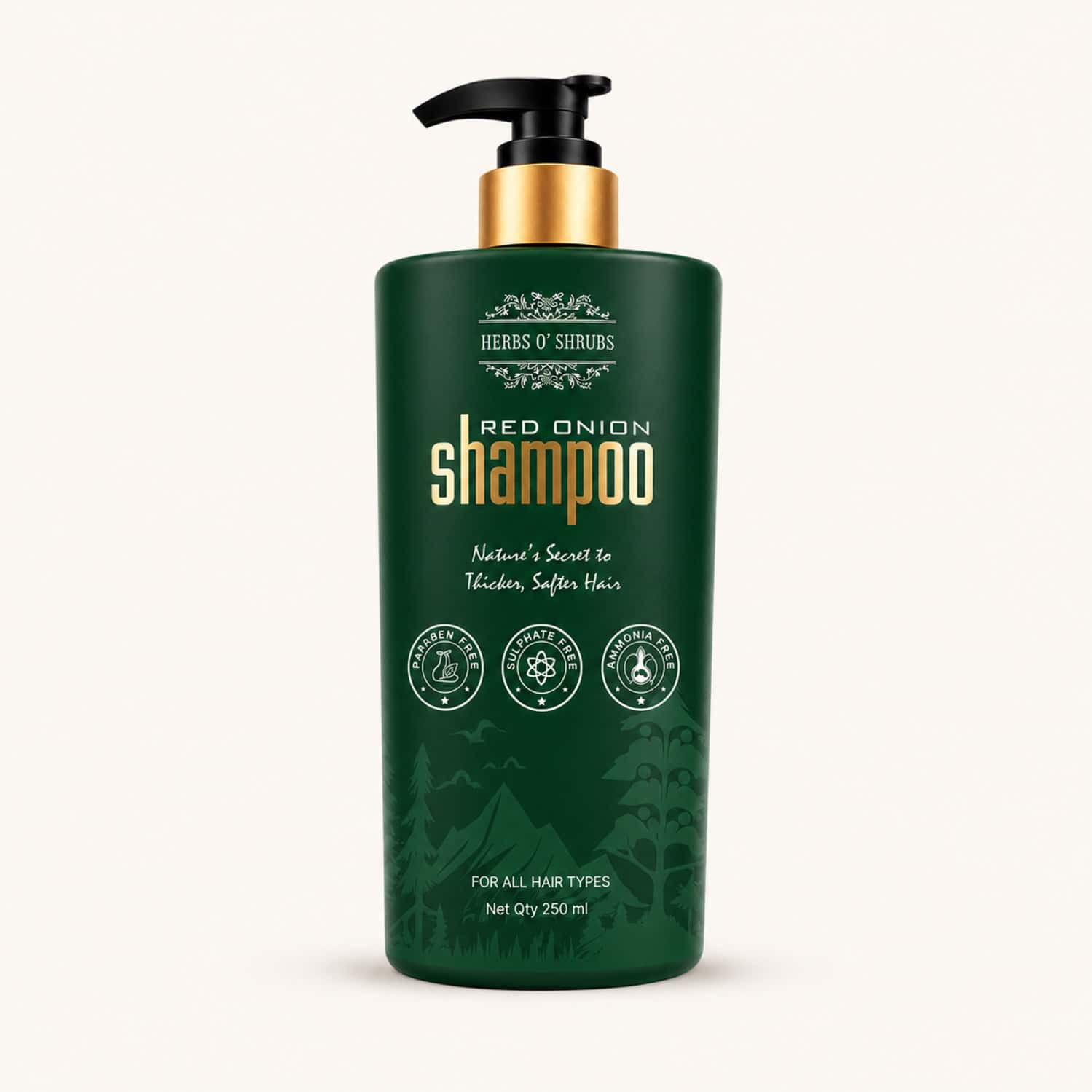Herbs O' Shrubs Onion Strength & Shine Shampoo With Ayurvedic Ingredients | 250 Ml