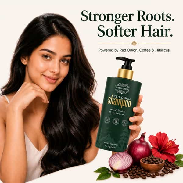Herbs O' Shrubs Onion Strength & Shine Shampoo With Ayurvedic Ingredients | 250 Ml