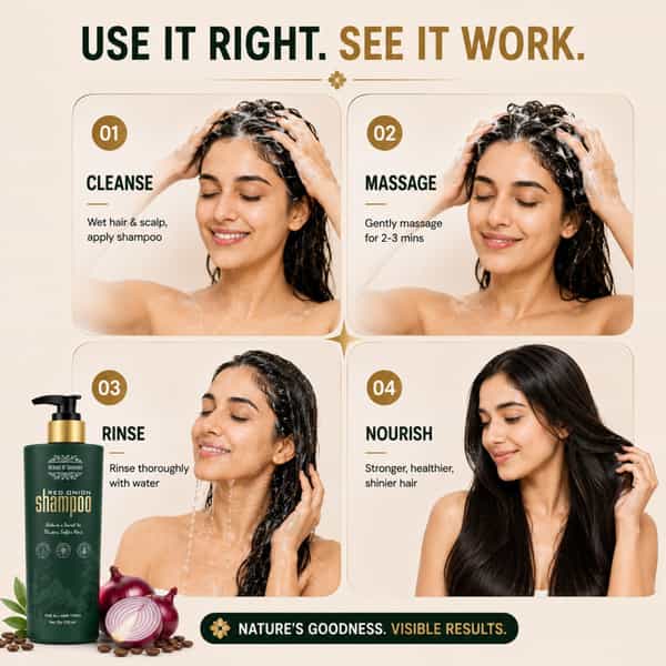 Herbs O' Shrubs Onion Strength & Shine Shampoo With Ayurvedic Ingredients | 250 Ml