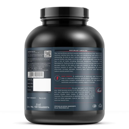Muscleblaze Carb Blend (Unflavoured | 3Kg / 6.6Lbs) | Active Energy Formula