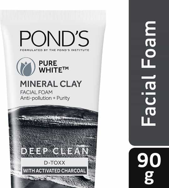 Pond's Pure White Mineral Clay Anti Pollution Purity Face Wash Foam- 90 G