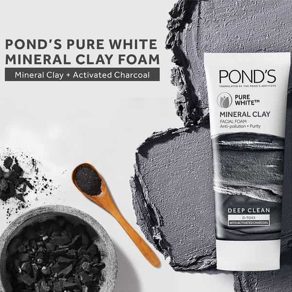 Pond's Pure White Mineral Clay Anti Pollution Purity Face Wash Foam- 90 G