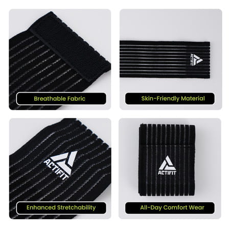 Actifit Calf Support With Adjustable Band - Compression Brace - Pain Relief Sports Gym - Free Size