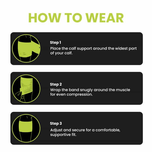 Actifit Calf Support With Adjustable Band - Compression Brace - Pain Relief Sports Gym - Free Size