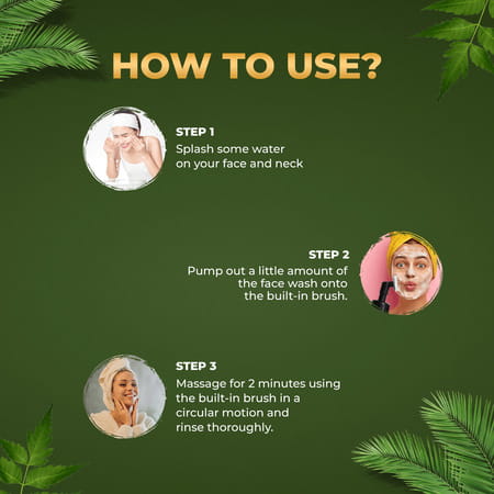 Otrix Anti Acne Neem Foaming Face Wash With Built Face Brush