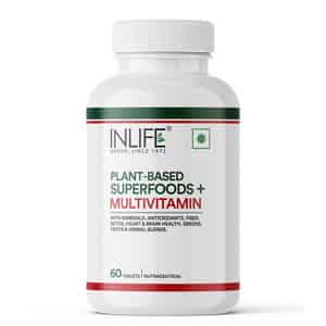 Inlife Plant Based Multivitamin Tablets For Men & Women | 75+ Ingredients - 60 Tablets