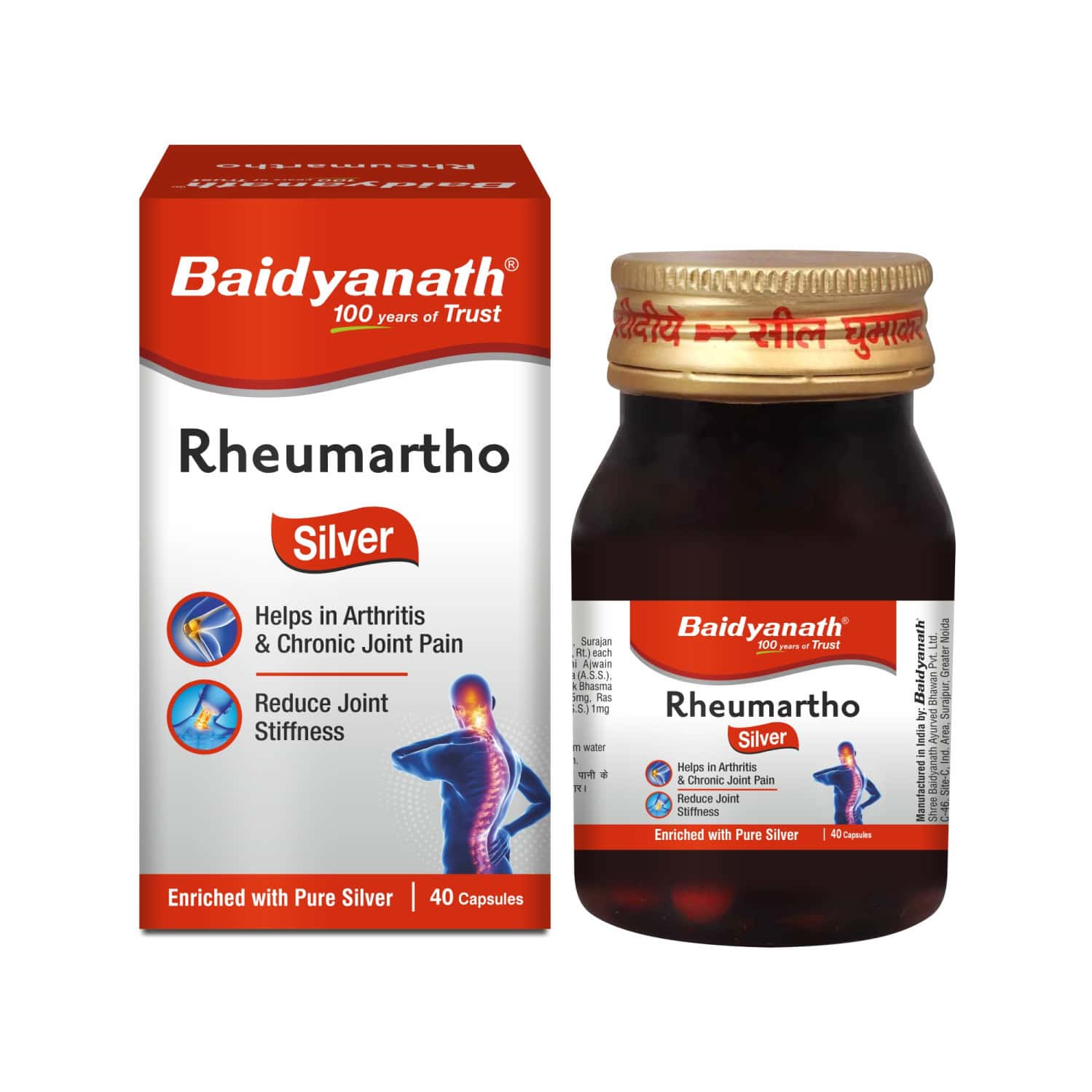 Baidyanath Ayurved Rheumartho Silver 40 Caps | Joint Pain & Arthritis Relief