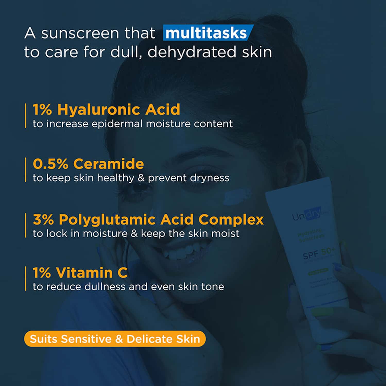 Buy UNDRY HYDRATING SUNSCREEN FOR DRY SKIN SPF 50 (50GM) LIGHTWEIGHT