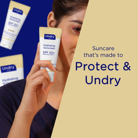 Undry Hydrating Sunscreen For Dry Skin Spf 50 (50gm) Lightweight | No White Cast With Ha & Ceramide